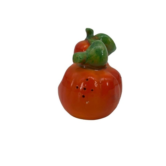 Vintage Salt & Pepper Shakers Connected Pumpkin Gourd Ceramic Collectible - Picture 5 of 6